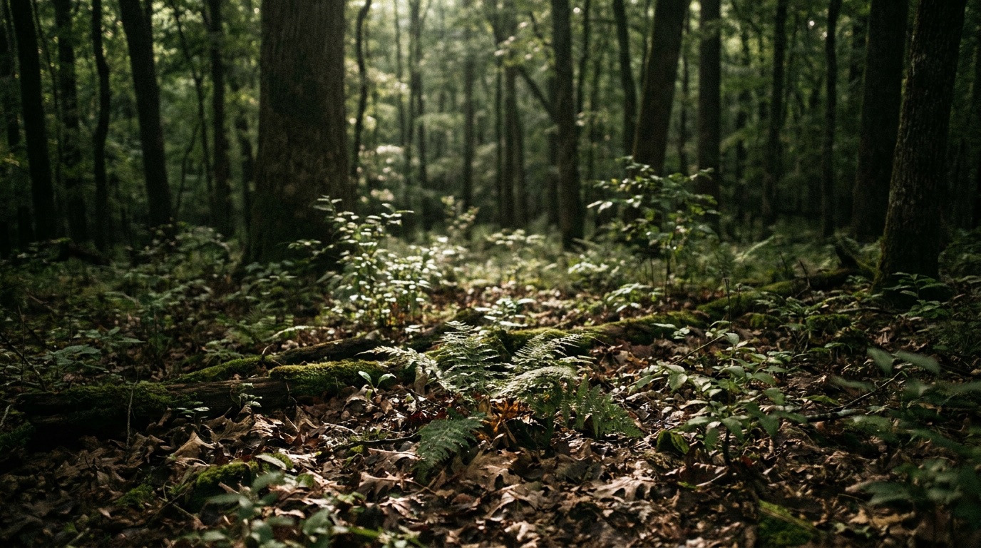 Shaded forest understory